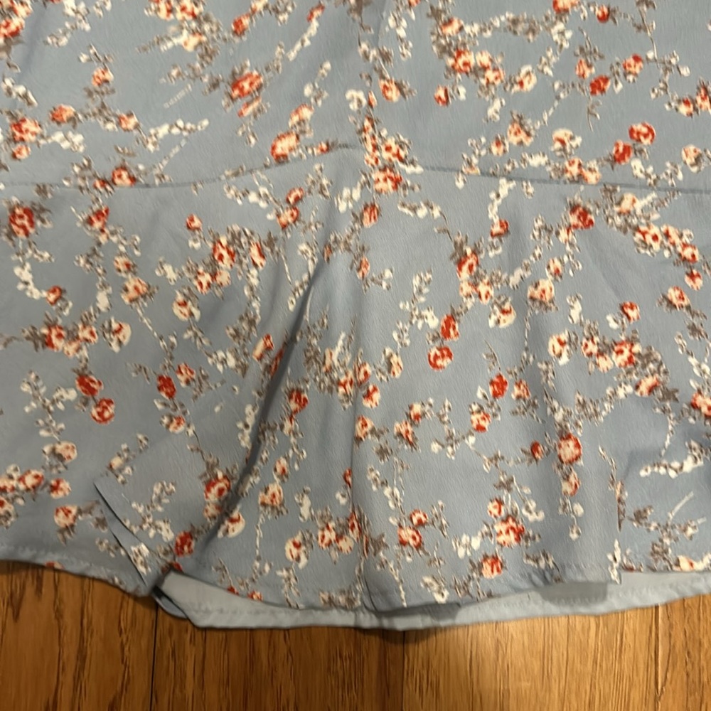 Lulu's Light Blue Floral Ruffle Mini Dress - Picture 9 of 10